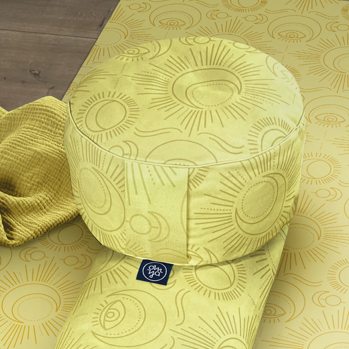 Design yoga cushion - Rising Sun &amp; Moon 
