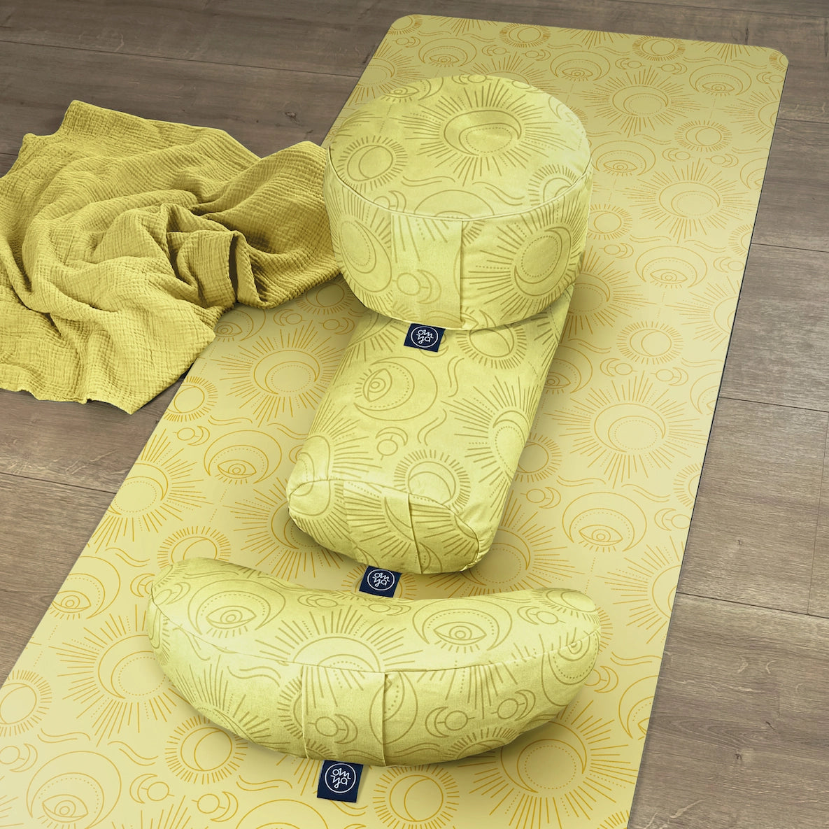 Design yoga cushion - Rising Sun &amp; Moon 