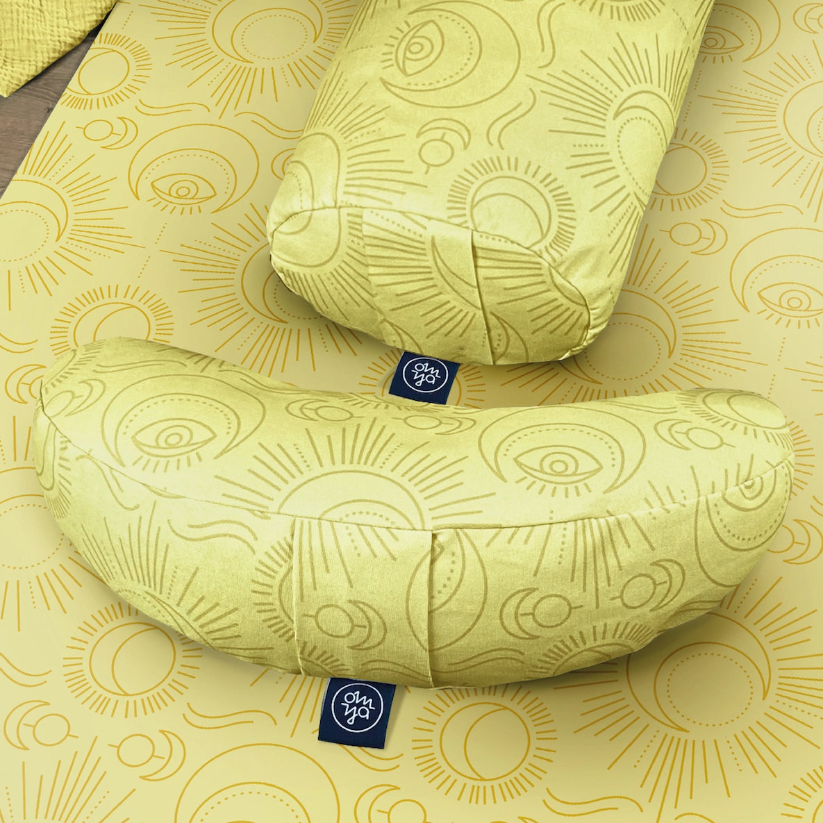 Design Yoga Half Moon Cushion - Rising Sun & Moon